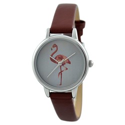 母親節禮物 火烈鳥手錶 啡色帶 女性手錶 全球免運費 第1張的照片