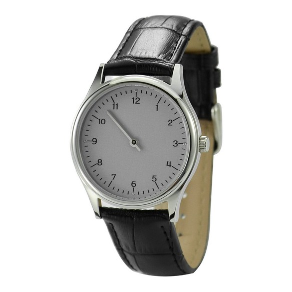 慢活(Slow time) 手錶 優雅數字 灰面 - 中性設計 - 全球免運費 第1張的照片