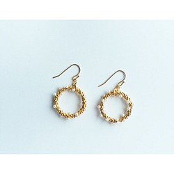 "tsubu-tsubu" Circle Gold Earrings 第1張的照片