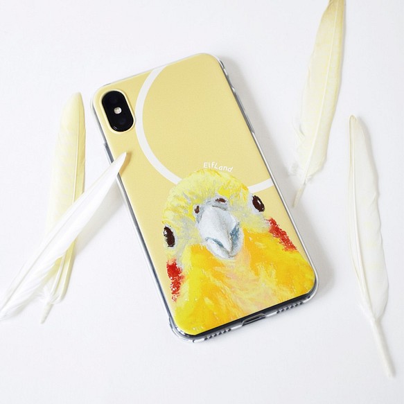 粉彩風微浮雕 玄鳳鸚鵡圖案手機殼 // Phone Case 第1張的照片