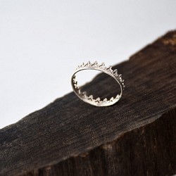 手工製簡約蕾絲邊款925銀戒指 // Lace Ring 第1張的照片