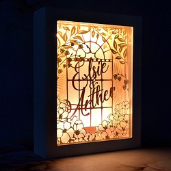 溫室花園主題 // 手工客製化名字特式LED紙雕燈 // 結婚禮物 第1張的照片