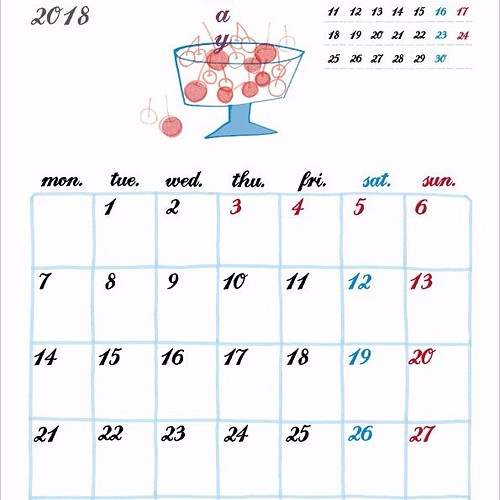 月曜始まり18年カレンダー クリップなし カレンダー Qk 通販 Creema クリーマ ハンドメイド 手作り クラフト作品の販売サイト