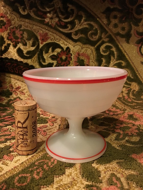 ミルクガラス デザートカップ ボウル アンティーク ビンテージ アメリカ 1枚目の画像