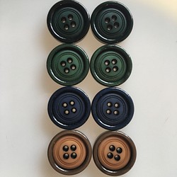 アンティーク ボタン 2個セット ビンテージ 昭和 レトロ 個性的 ハンドメイド素材 [ネイビー 紺] アクセサリー 1枚目の画像