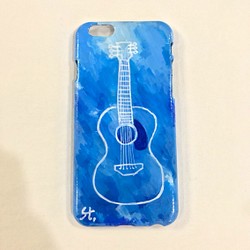 iPhone6/6sケース◎ハンドメイド◎ギター（ブルー） 1枚目の画像