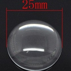 送料無料！【GYOPA-0320】ガラスカボション10個クリアガラス（25mm) 1枚目の画像