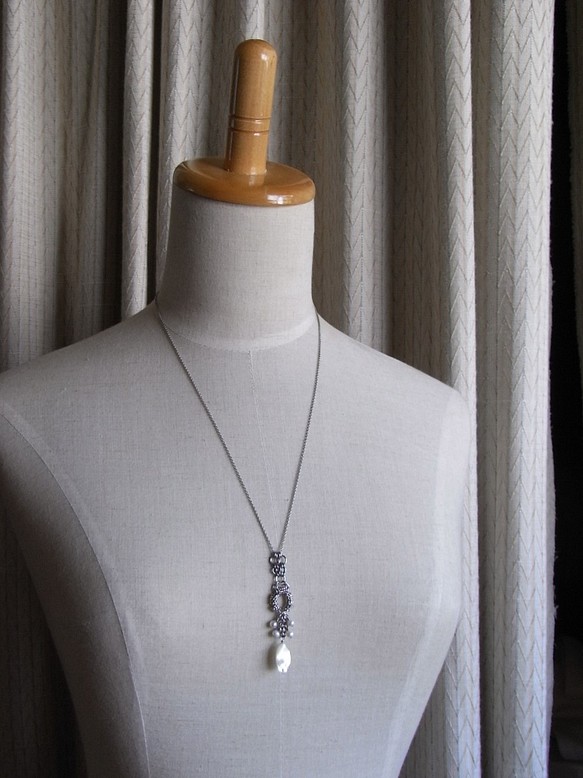 銀の粒 全国宅配無料 白蝶貝×淡水真珠のネックレス