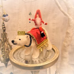 ポーラーベアとニッセ　　2WAY  1年中飾れます　ホッキョクグマ　シロクマ　北欧　羊毛フェルト　送料無料 1枚目の画像