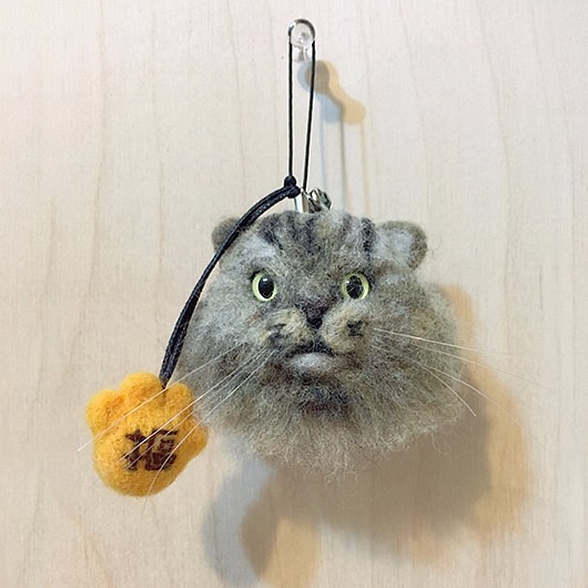 客製化羊毛氈-貓貓手機吊飾 第1張的照片