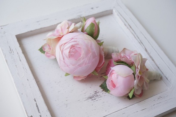 【Creema限定・Creema春の福袋2020】お花のブーケコサージュ～ピンク色～ 1枚目の画像
