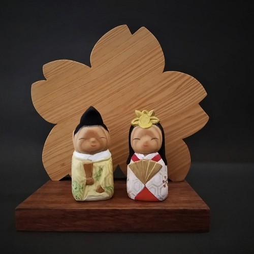 木彫り雛人形 【屋久杉衝立ミニ雛】送料無料 ひな人形・雛飾り 木もの