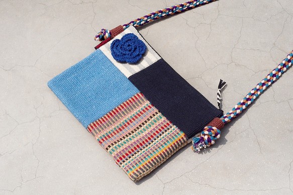 限定版の手織り、天然スプライスさメッセンジャーバッグ/バックパック/ショルダーバッグ/バッグ/バッグをフェアトレード - 青空幾 1枚目の画像