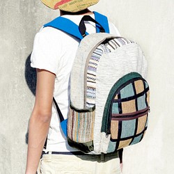 限量手工拼接設計後背包 / 肩背包 / 登山包 - 綠洲與沙漠旅行風 ( 限量一件 )Hemp bag 第1張的照片