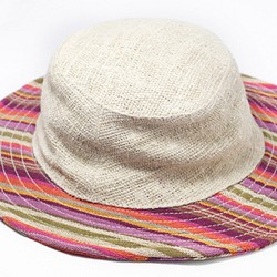ethnic hat民族拼接手織棉麻帽 / 針織帽 / 漁夫帽 - 熱帶民族條紋色 ( 限量一件 )fairtrade 第1張的照片