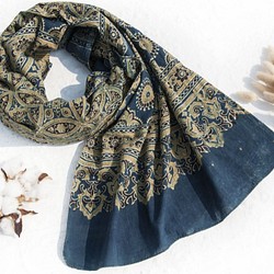 クリスマスプレゼント母の日バレンタインデーギフトバースデーギフトエスニックスタイル父の日手織り純綿シルクスカーフ手作り木版画印刷 1枚目の画像