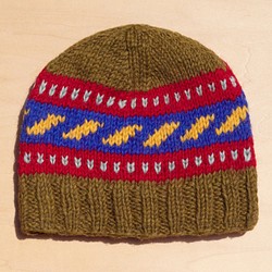 手織りの純粋なウールの帽子/ニットキャップ/剛毛手織りキャップ/（ネパール製）ウールキャップ - 南の風のトーテムwoolhat 1枚目の画像