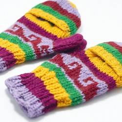 / 手織純羊毛針織手套 / 可拆卸手套(made in nepal) - 熱帶雨林色系 wool gloves 第1張的照片