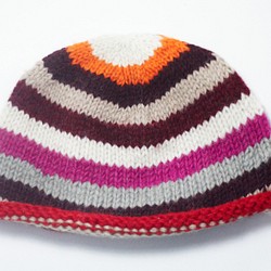 新年禮物 手工編織羊毛帽 / 針織毛帽 / 毛線帽 (made in nepal) - 漸層條紋 wool hat 第1張的照片