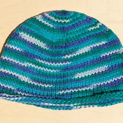 限量一件 手織純羊毛帽 / 針織毛帽 / 手織毛帽 / 毛線帽 (made in nepal) - 漸層藍綠色天空 第1張的照片