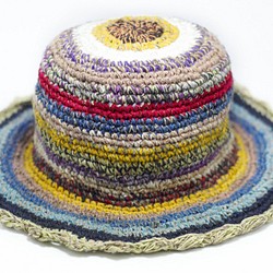 手工限量棉麻編織帽 / 編織帽 / 漁夫帽 / 毛線帽 - 南美色調 ( 限量一件 ) ethnic hemp hat 第1張的照片
