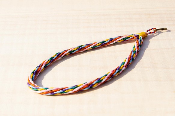 混色編織蠶絲蠟線相機繩 / 鑰匙圈 - 多色蠶絲蠟繩 ( 客製化 ) 第1張的照片