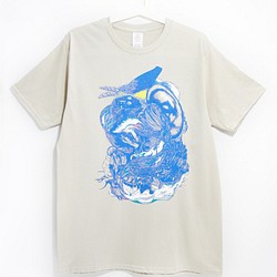 メンズフィットコットンイラストTシャツ/ Tシャツ/デザインTシャツ - オーシャンジャーニー（S / M / L / XL） 1枚目の画像