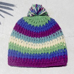 クリスマスプレゼント交換クリスマスプレゼントは、限定版の手織りの純粋なウールの帽子/ニットキャップ/内側毛手織りキャップ/ウール 1枚目の画像
