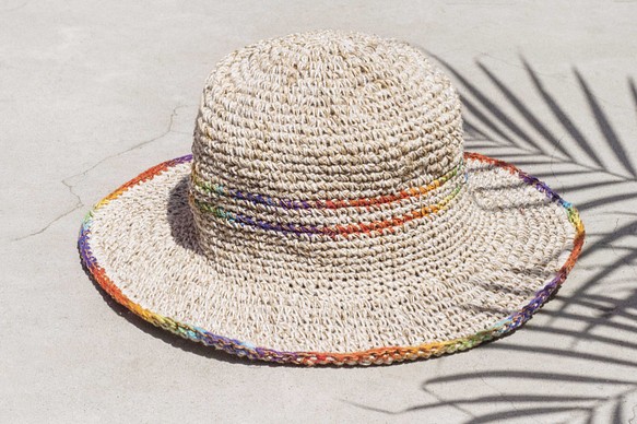 砂漠旅行風織コットン帽子/ニット帽子/漁師帽子/バイザー/麦わら帽子/手織り綿帽子/かぎ針編み綿帽子/画家帽子/デザインキャップ 1枚目の画像