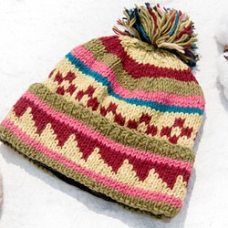 母親節 情人節禮物 新年禮物 民族風 森林系 生日禮物  手織純羊毛帽/針織毛帽/內刷毛手織毛帽/手工針織毛線帽 -祕魯 第1張的照片