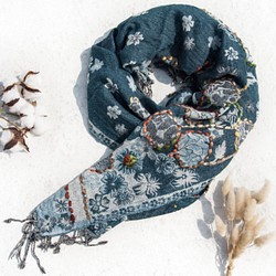 母親節 情人節禮物 新年禮物 民族風 森林系 聖誕禮物水煮羊毛披肩/針織圍巾/刺繡圍巾/羊絨披巾/喀什米爾Cashmer 第1張的照片
