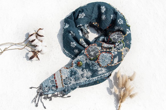 母の日バレンタインデーのギフト新年のギフト民族森林局クリスマスのギフトボイルドウールショール/ニットスカーフ/刺繍スカーフ/カシ 1枚目の画像