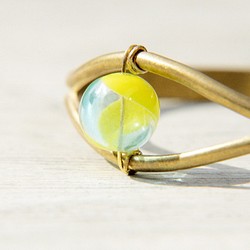 brass bracelet / 極簡感 / 英式設計感玻璃球黃銅手環 / 手鐲 - 漸層天空與太陽 glass 第1張的照片