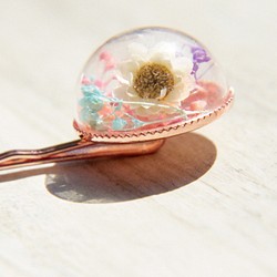 ピンク+白の赤ちゃんの息の花 - 花のヘアピン/森ガール/レトロゴールドトーンヘアピンヘアアクセサリーをバラ 1枚目の画像