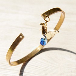 brass bracelet / 極簡感 / 英式簡約玻璃球黃銅手環 / 手鐲 - 紙鶴 paper cranes 第1張的照片