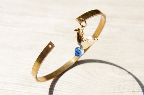 brass bracelet / 極簡感 / 英式簡約玻璃球黃銅手環 / 手鐲 - 紙鶴 paper cranes 第1張的照片
