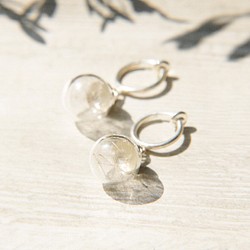 glass earrings / 森林系 / flower 原味玻璃球耳環 - 蒲公英森林 ( 夾式 / 耳針式 ) 第1張的照片