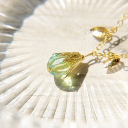 glass necklace / 森林系 / 法式黃銅項鍊 短鏈 長鏈 - 漸層的盛夏果實 green fruit 第1張的照片