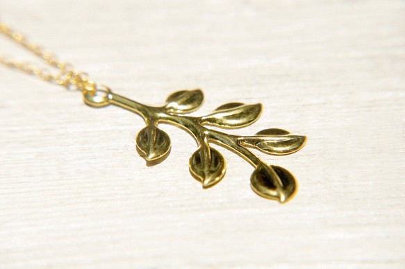 brass necklace / 植物系 / 法式黃銅項鍊 短鍊 長鍊 - 森林葉片leaf accessory 第1張的照片