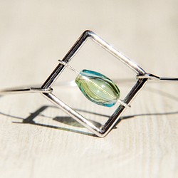 ガラスのブレスレットバレンタインデーの贈り物/ミニマリストセンス/英国のグラデーションカラーの幾何ガラス玉シルバーブレスレット/ 1枚目の画像