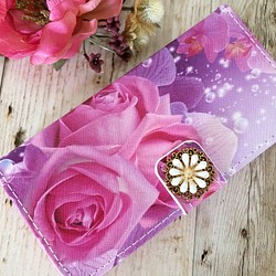 庫存處置出售！ 【IPhone 6 / 6s】玫瑰公主筆記本型帶可愛成年花 第1張的照片