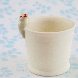 小鳥つきフリーカップ「文鳥」 1枚目の画像