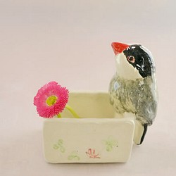 櫻花方形小包（小鳥陶） 第1張的照片