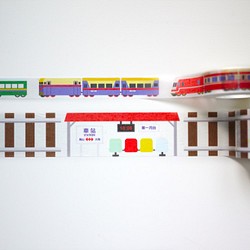鐵道系列紙膠帶組合包：鐵路+火車 第1張的照片