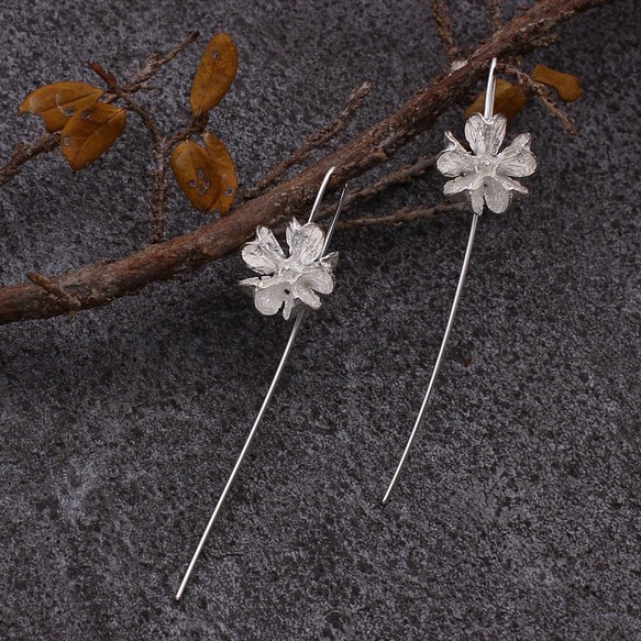 Common Crepe Myrtle Earrings Sterling Silver Fruits Series 1枚目の画像