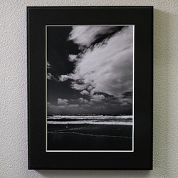 A4 美術照片 016 海岸波浪天空雲霧面板飾面單色黑白照片室內照片銷售郵購 第1張的照片