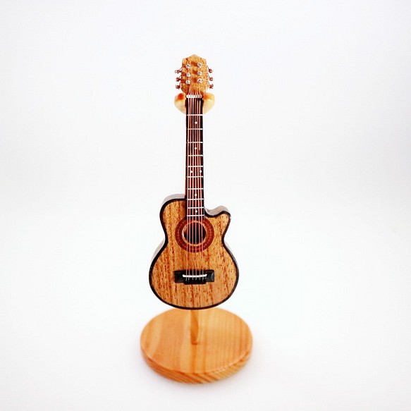 【ログ色欠けコーナーギター】ミニギターテクスチャーミニ家の装飾ギフトミュージシャンモデル 1枚目の画像