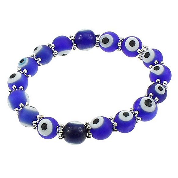 ナザールボンジュウ ブレスレット トルコのお守 (Evil Eye Bracelets) (Blue Size:10mm 1枚目の画像