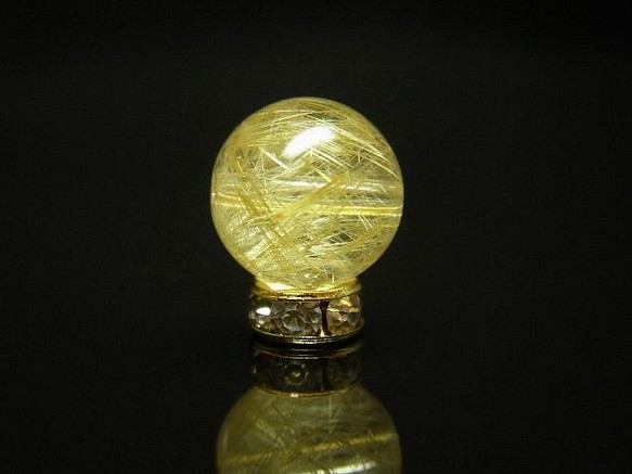 【写真現物１点限り】　特選ゴールドルチルクォーツ（金針水晶）　１０ミリ　ＫＹＧ４　ハンドメイド　クォーツ　金針水晶 1枚目の画像