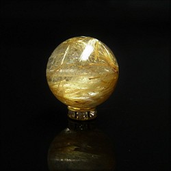 オススメ 現品一粒売り 極上 タイチンルチル 金針水晶 １６ミリ ＫＹＴ６０ ハンドメイド クォーツ 水晶 天然石 1枚目の画像